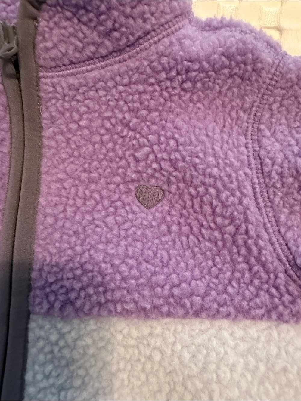 OshKosh B'gosh Purple and Light Gray/blue Colorblock Sherpa Jacket